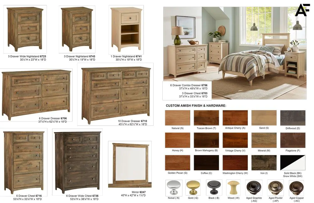 Archbold Emmerson Bedroom Collection - color varieties and hardware options