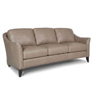 Smith Brothers 256–Customizable American made Curved Leather Sofa